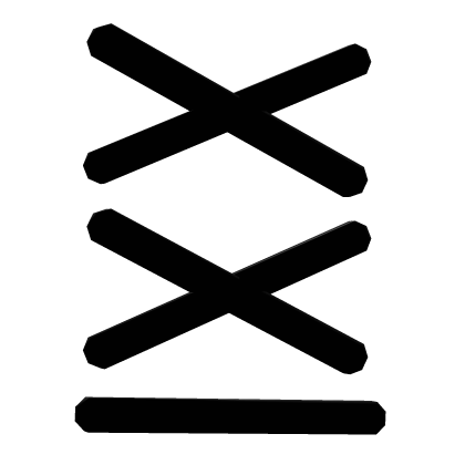 Black double crosse line hair clip Roblox item