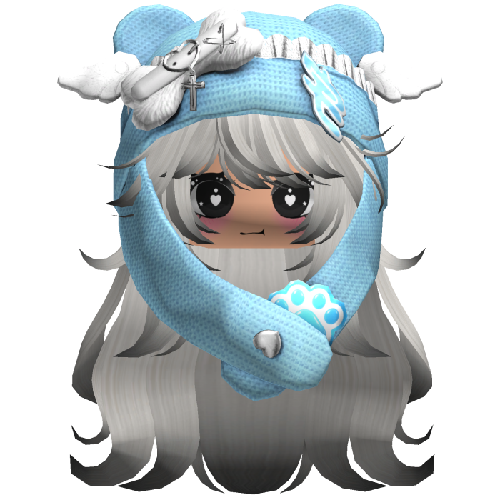 Cute Long Black and white hair Cap Cat Y2k
