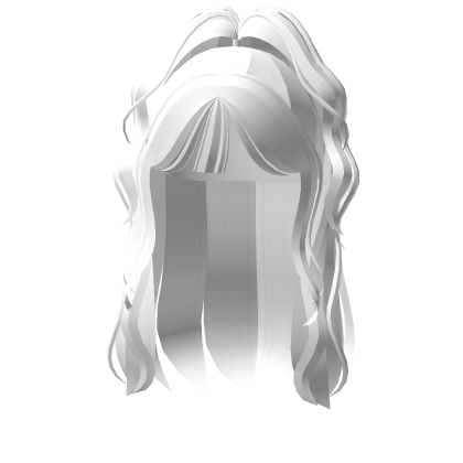  Straight White Hair With Half Up Messy Ponytail Roblox item