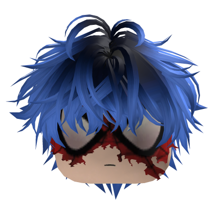 Y2K Blue Hair with Spider-Man Mask Emo Roblox item