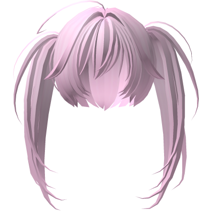 messy asymmetrical moe pigtails in pink Roblox item