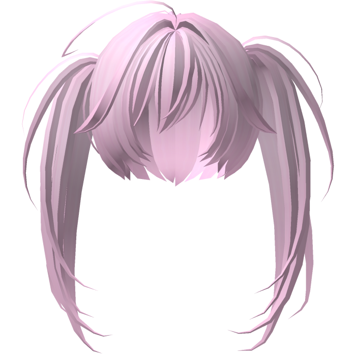 messy asymmetrical moe pigtails in pink