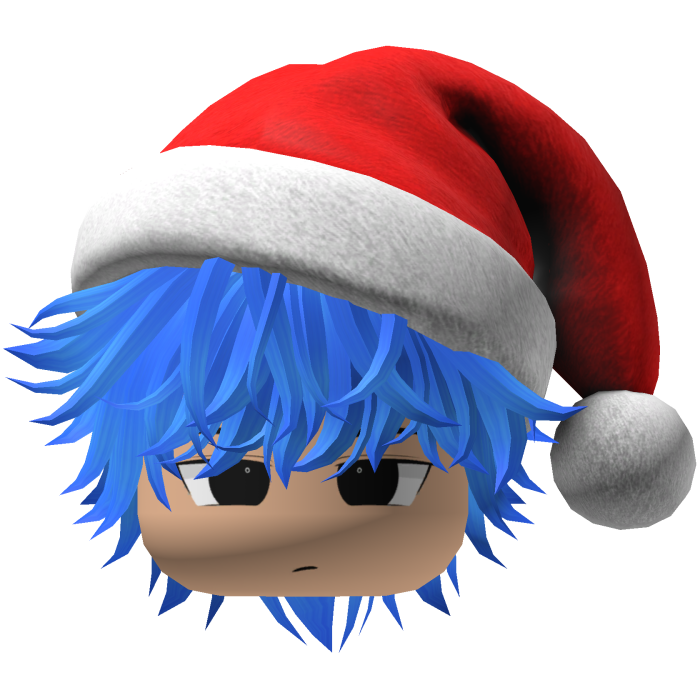 fluffy hair Christmas beret hat (Blue)