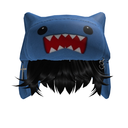 Blue Ushanka Cute Domo With Fluffy Hair Y2K Moe Roblox item