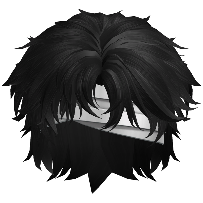 Black Messy Wolfcut w/ Bandage