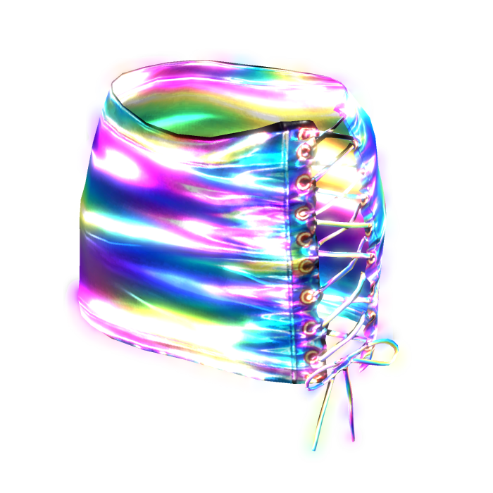 Rainbow Emissive Baddie Skirt / glow