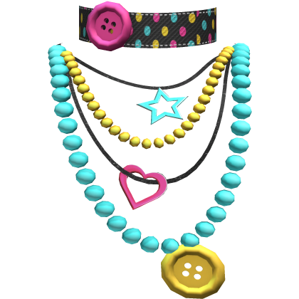 Confetti Layered Pearl Necklace Button Choker Roblox item
