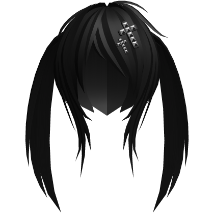 Long black emo pigtails with cross
