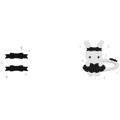 ꒰ ♡ ꒱ cute ballet calico bunny hairclip in black