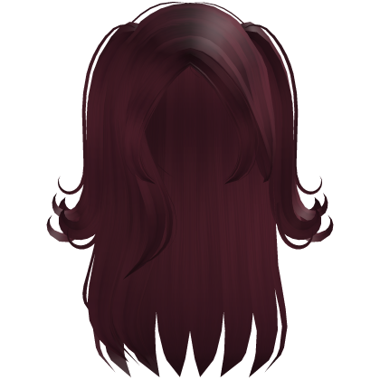 ۶ৎ | half up pigtails flipped maroon hair