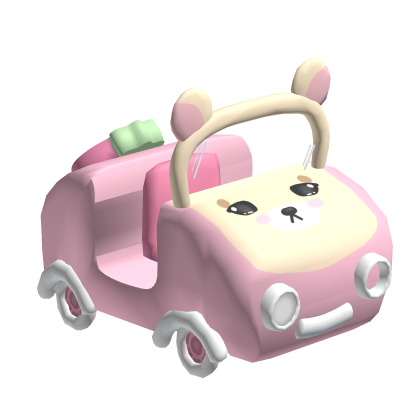 ✿ strawberry bear pink car cute kawaii