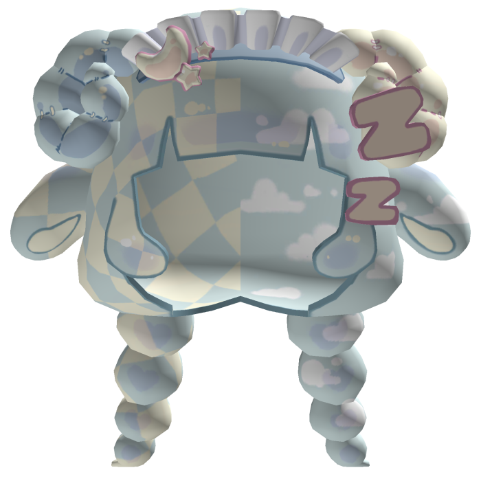 ♡ sleepy pastel ram checkered low poly pigtails