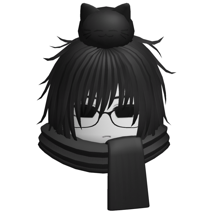 Emo Boy w Cat n Scarf Black