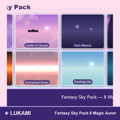 Fantasy Sky Pack 8 Magic Aurora Twin Moon