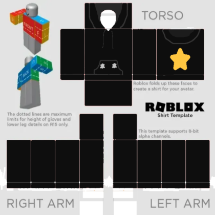 Lazy Black Star Hoodie Thing Roblox decal