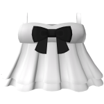 ♡ : cute white bow ruffle dress w black bow