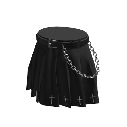 Black Gothic Pleated Skirt (Cross Design)
