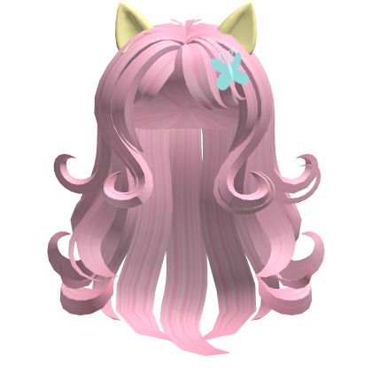 🦋 Fluttershy's Pink Curly Pony Mlp Hair Roblox item