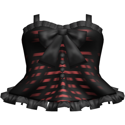 gothic striped ruffle dress in red Roblox item