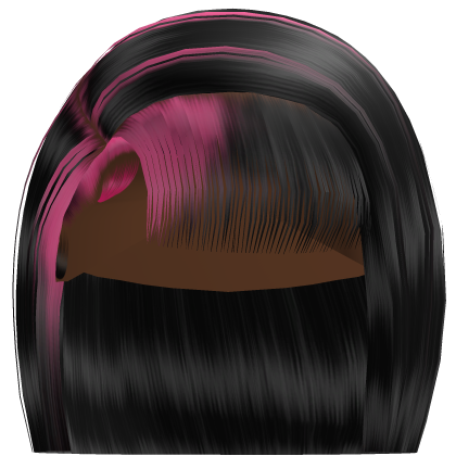 𝓭 Side Part Bob w/ Bangs (Black/Pink)