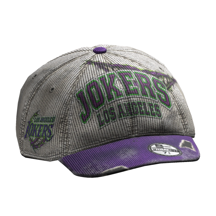 Side Purple Jokers Grunge Distressed Y2K Cap