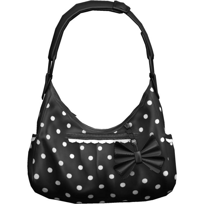 Black Coquette Polka Dot Bow Shoulder Bag