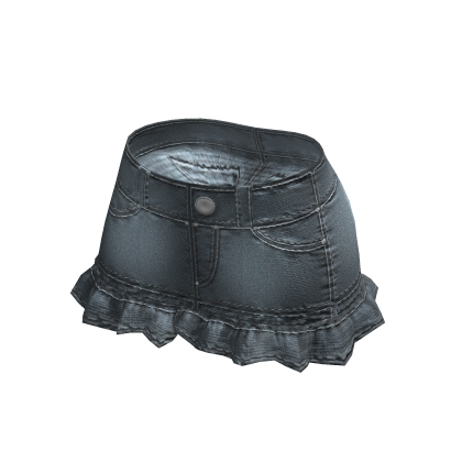Y2K Blue Denim Ruffled Miniskirt