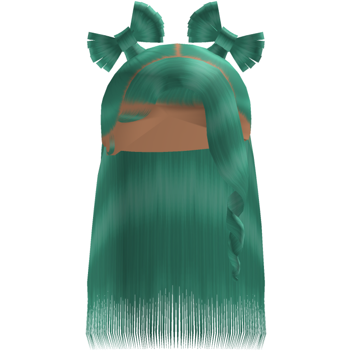 Cyan Half Up Twin Bow Sleek Bussdown