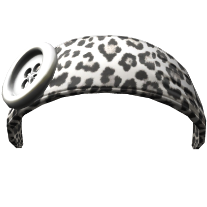 2000s White Gyaru Cheetah Button Headband Roblox item