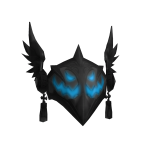 Angelic Winged Helm: Blue Evil Scary Face