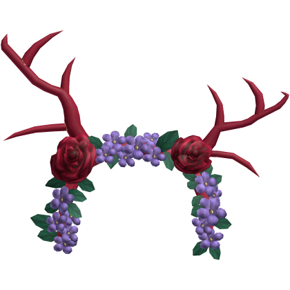 Red Purple Flower Deer Antlers