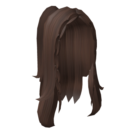 Roblox Item Gyaru Half Up Braided Bangs in Brown