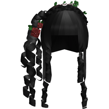  Pretty Ancient Rose Leaf Black Hair Roblox item