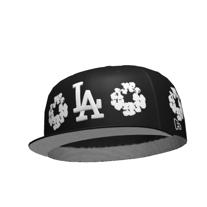 Black LA Denim tears Tilted Fitted Cap