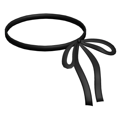 Tied Ribbon Bow Necklace Black
