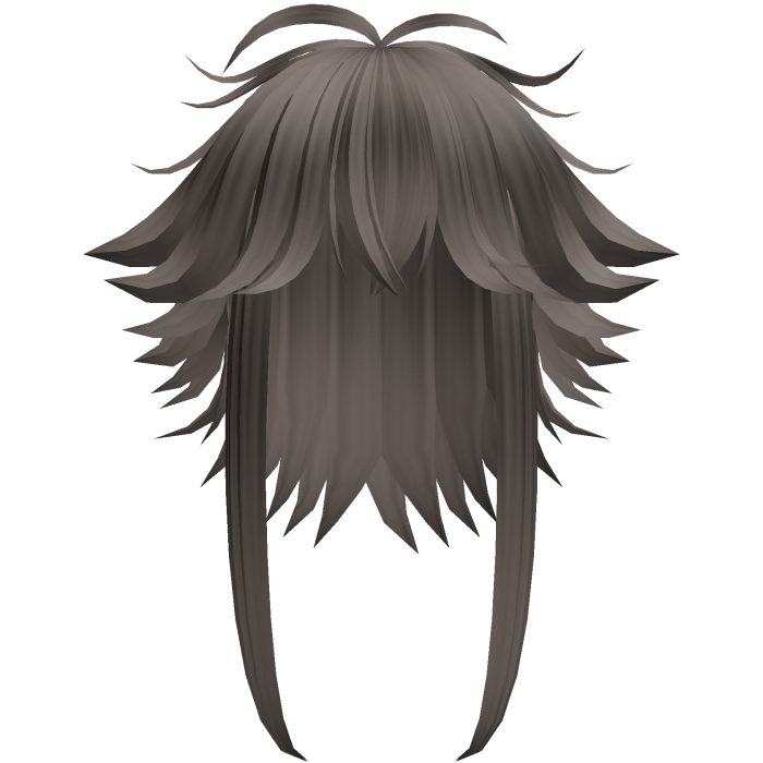 messy cute hair with tufts in ash brown