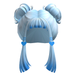Blue Cute Short Pony Buns - RBCs