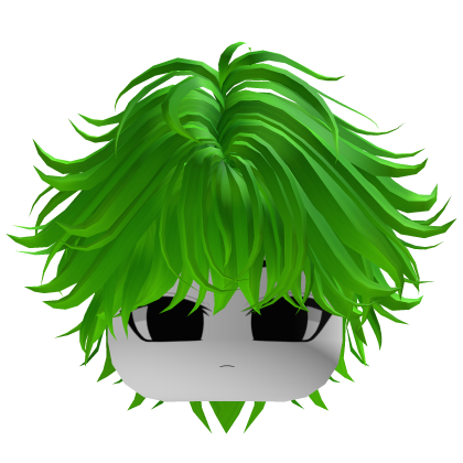 green anime messy layered hair