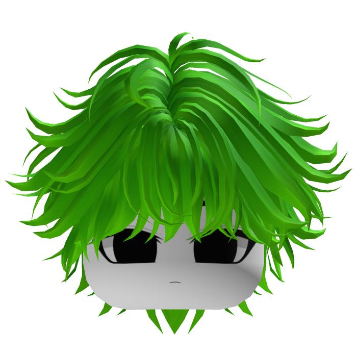 green anime messy layered hair