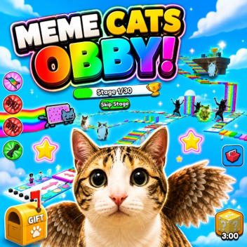  +1 Speed Escape Meme Cats Obby! 🐾🐱