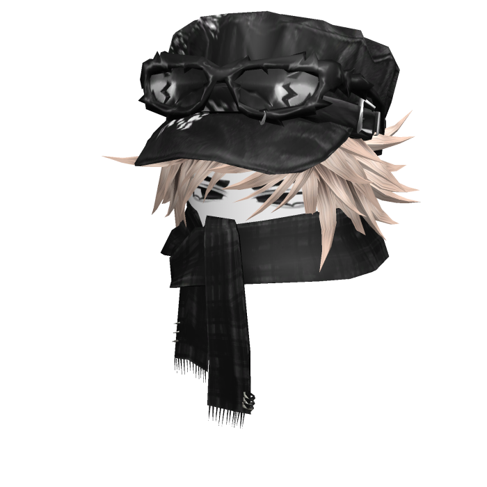 Dashie Vkei Hair w/ Punk Hat & Black Scarf Black