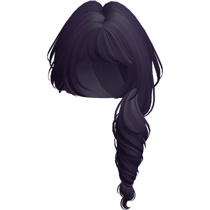 over shoulder curly princess ponytail; reze purple Roblox item