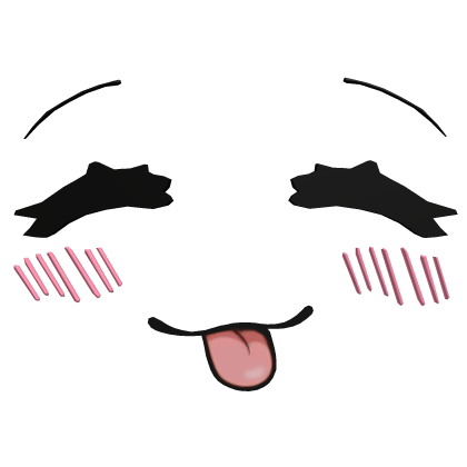 😛 Cute Squinting SMALL Tongue Face (3D) 😛