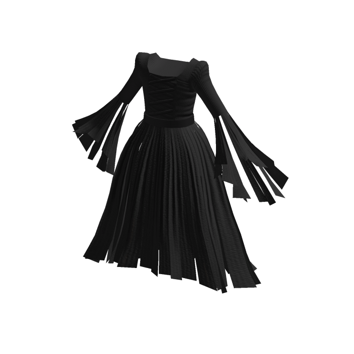 Black Halloween Long Dress Witch Costume Goth