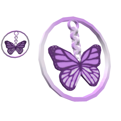 Purple Butterfly Hoop Earrings