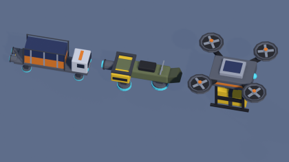 Low Poly Sci Fi Vehicles Pack x30 Spaceship Hover preview 2
