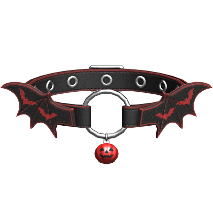 Halloween Choker w/ Bat Wings + Pumpkin