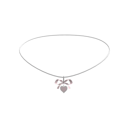 Heart necklace with ribbon bow - pink | Roblox Item - Rolimon's