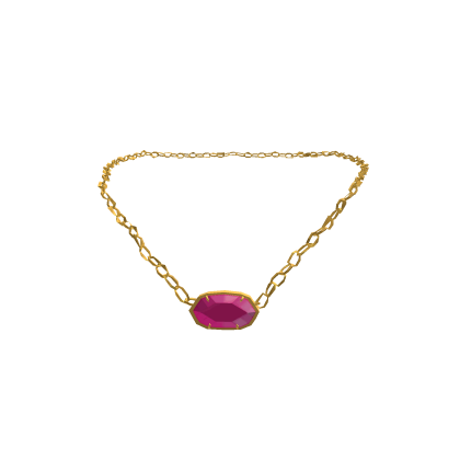 Pink Preppy Necklace Gold 3.0