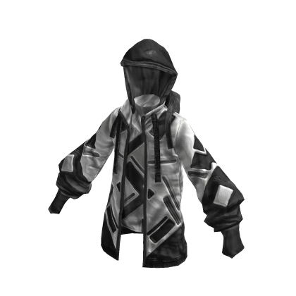 Sci-fi Hoodie | White & Black | Futuristic thumbnail